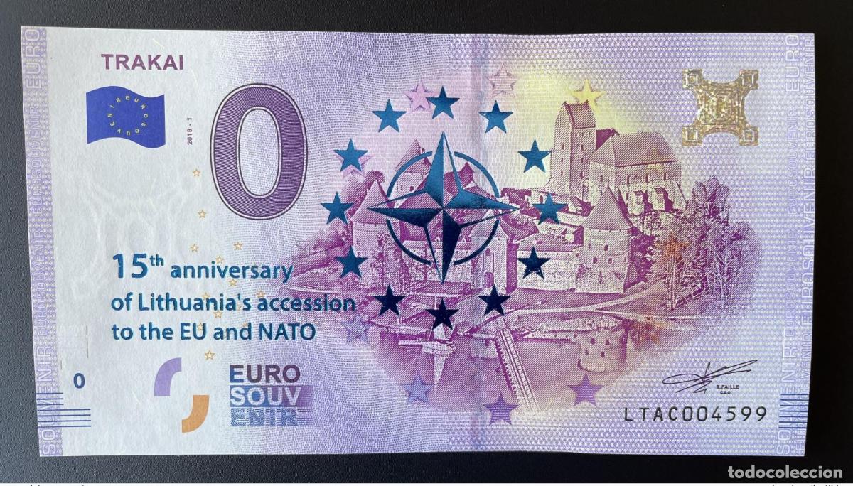 Billets internationaux: Boleto tur&iacute;stico de recuerdo 2018 Lituania Trakai dorado OTAN
