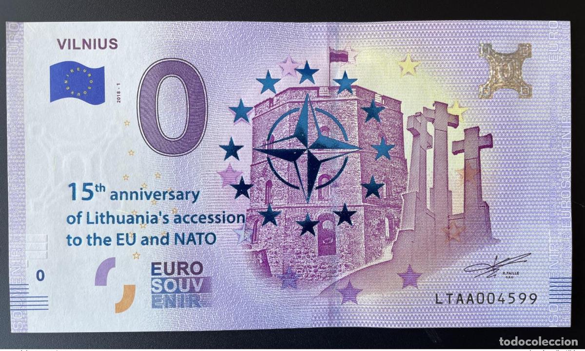 Billets internationaux: Boleto tur&iacute;stico de recuerdo 2018: Lituania Vilna oro la OTAN