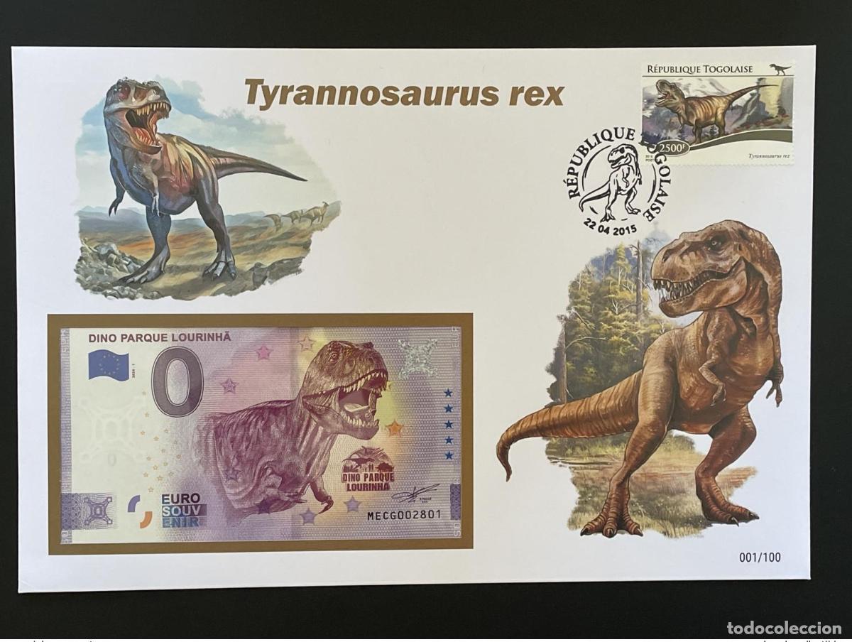 Billets internationaux: Billete oficial de Souvenir Portugal como recuerdo la Eurocopa - Tyrannosaurus rex