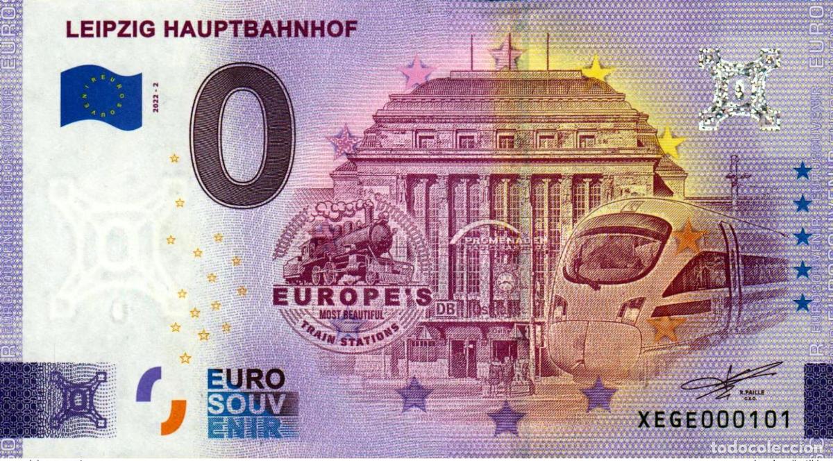 Notas Internacionais: Boleto tur&iacute;stico de recuerdo Alemania Leipzig Hauptbahnhof - Aniversario 2020