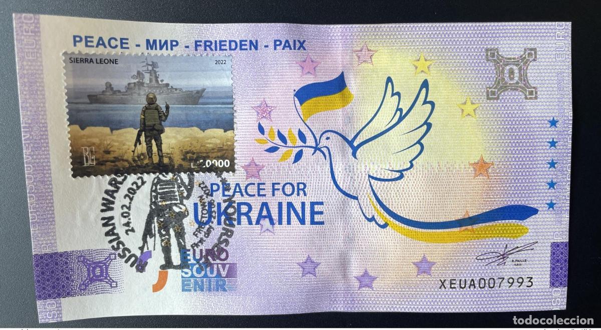 Notas Internacionais: Billete de recuerdo 2022: el buque guerra ruso Boris Groh con sello paz Alemania