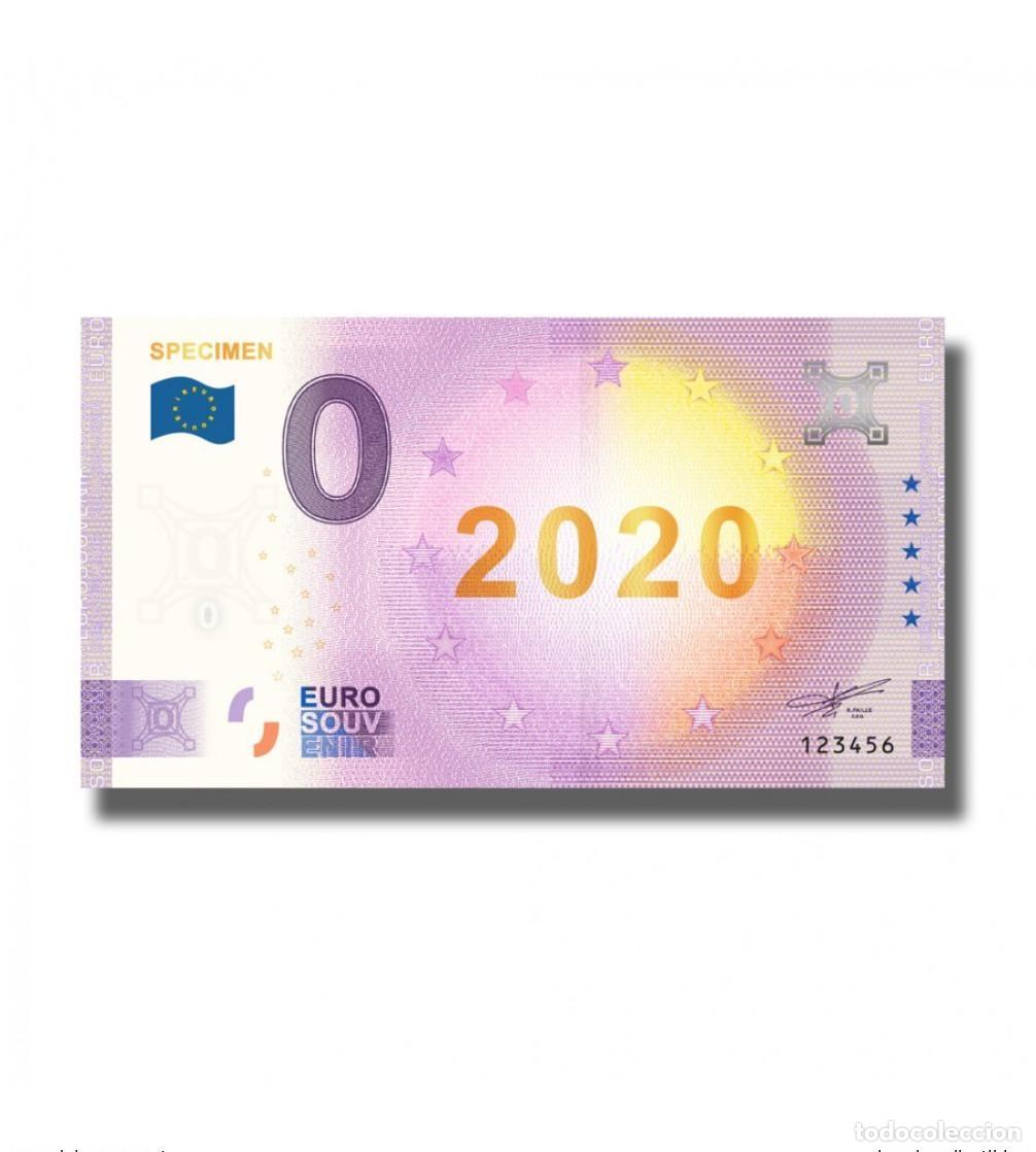 Notas Internacionais: Boleto tur&iacute;stico Souvenir 2020 Specimen Gold