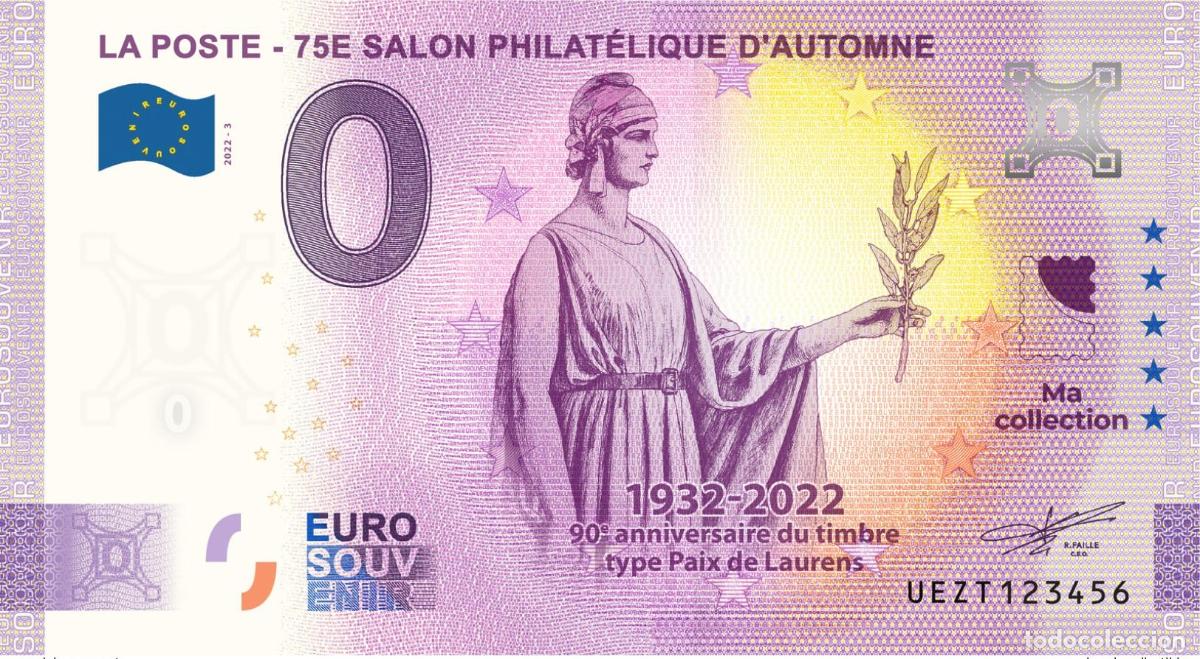 Internationale Banknoten: Entrada de recuerdo 2022 France La Poste - 75a Feria Filat&eacute;lica Oto&ntilde;o