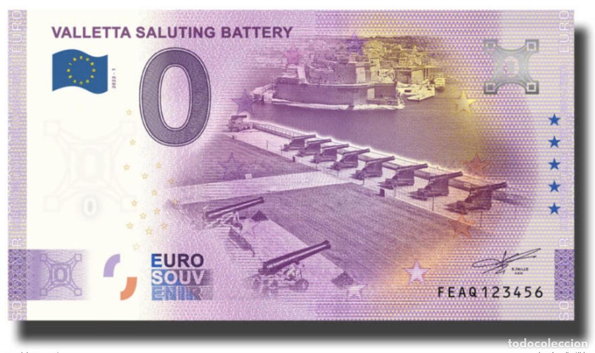 Internationale Banknoten: Boleto tur&iacute;stico de recuerdo 2022 Malta Valletta Saluting Battery