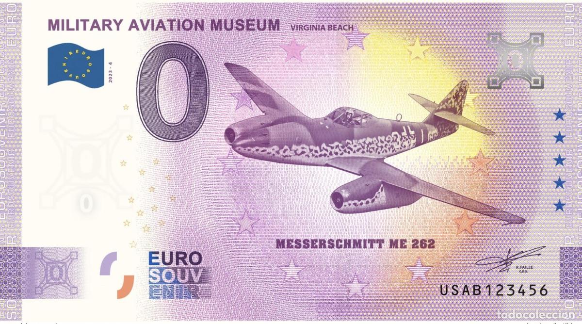Internationale Banknoten: Entrada tur&iacute;stica de recuerdo al Museo Aviaci&oacute;n Militar EE. UU. 2023