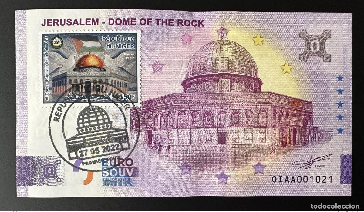 Internationale Banknoten: Boleto tur&iacute;stico de recuerdo 2022 Jerusal&eacute;n - C&uacute;pula la Roca Niger Al Quds
