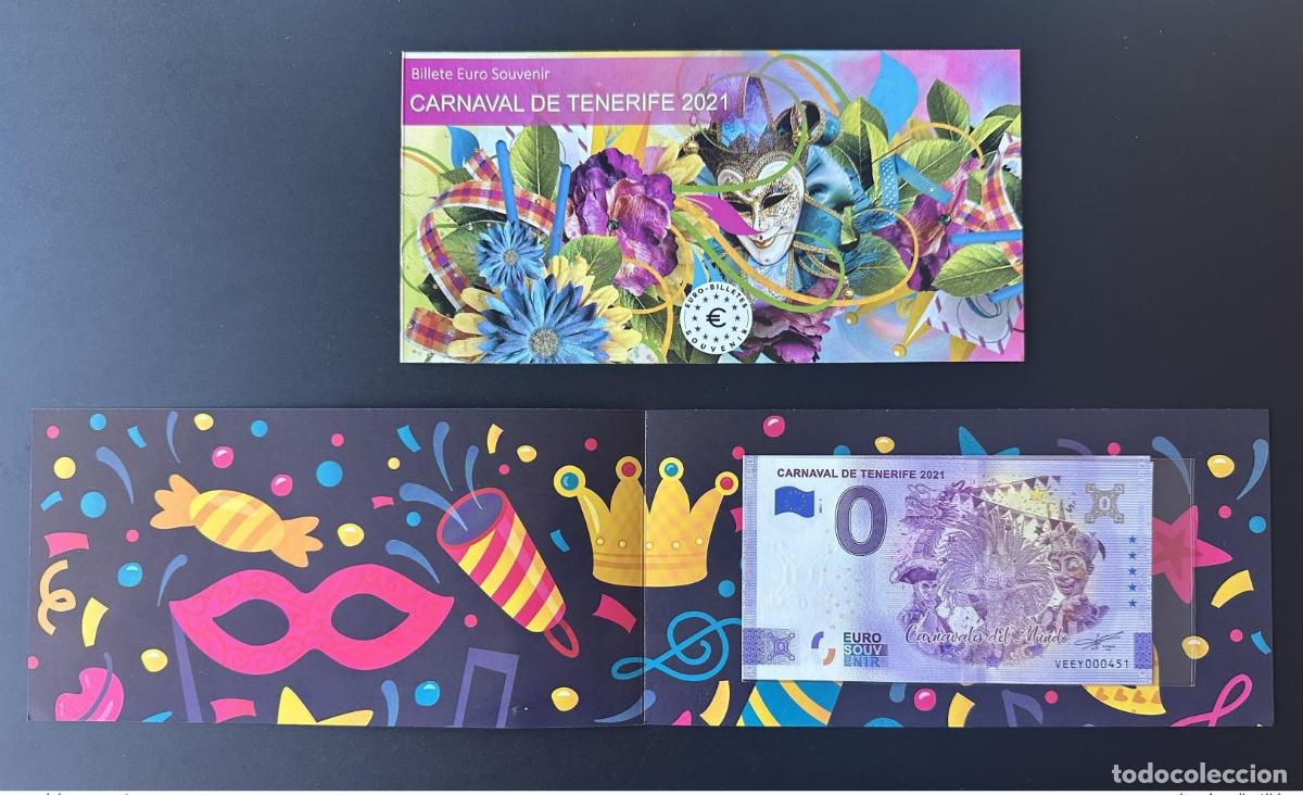 Internationale Banknoten: Billete tur&iacute;stico de recuerdo 2021 Espa&ntilde;a Carnaval Tenerife