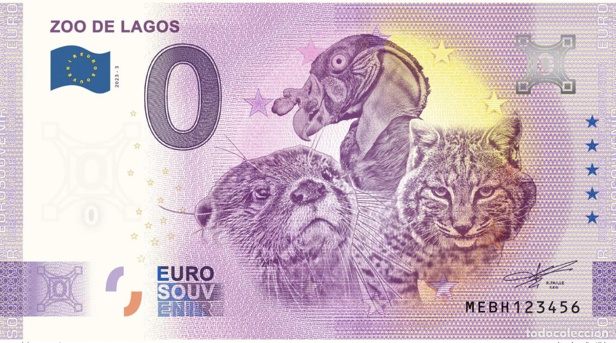 Notas Internacionais: Boleto tur&iacute;stico Souvenir 2023 (Portugal) para el zool&oacute;gico de Lagos