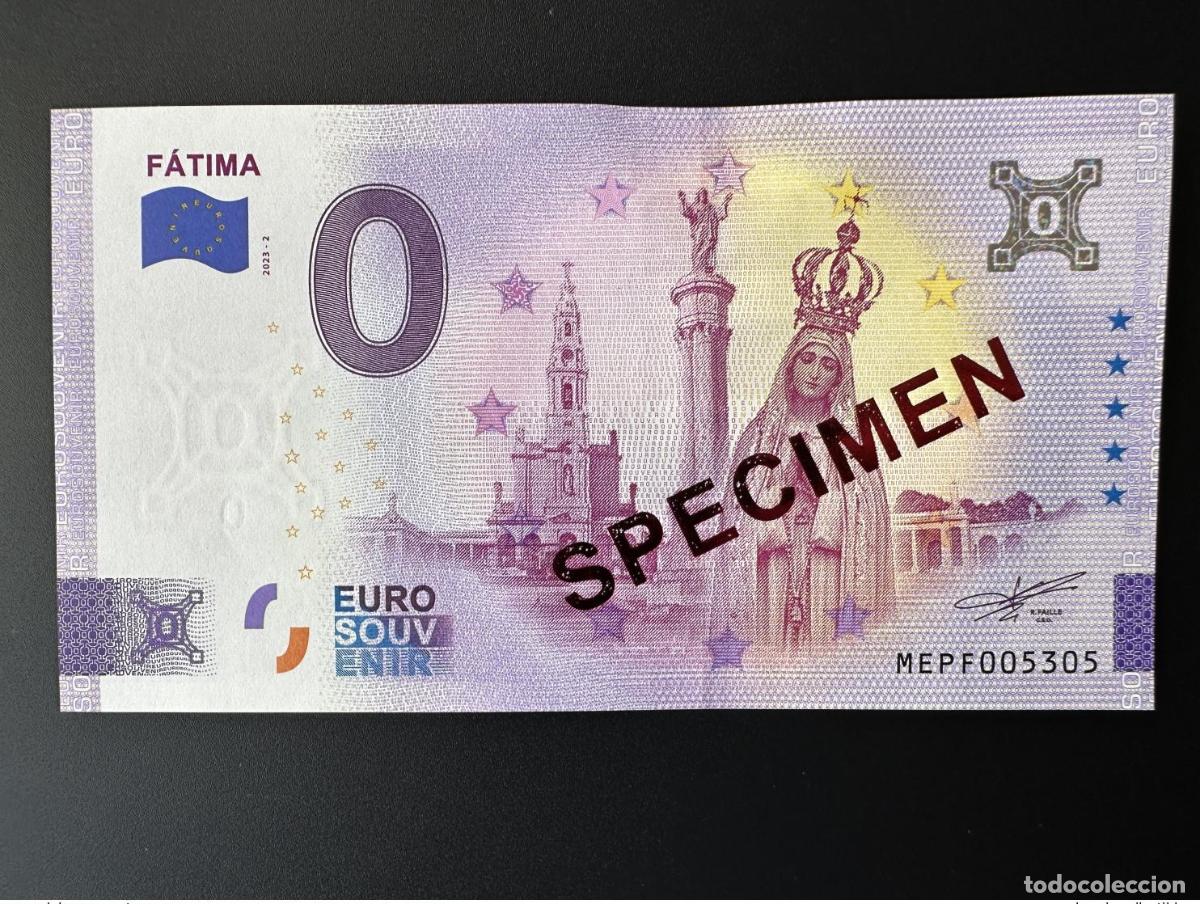 Notas Internacionais: Boleto tur&iacute;stico Souvenir 2023 Portugal F&aacute;tima - EJEMPLAR (rojo)