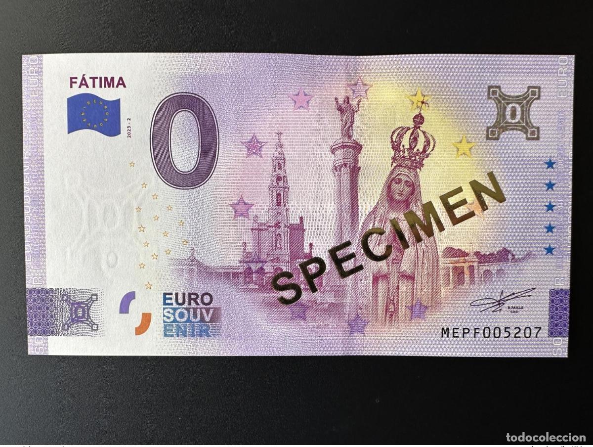 Notas Internacionais: Boleto tur&iacute;stico Souvenir 2023 Portugal F&aacute;tima - EJEMPLAR (dorado)
