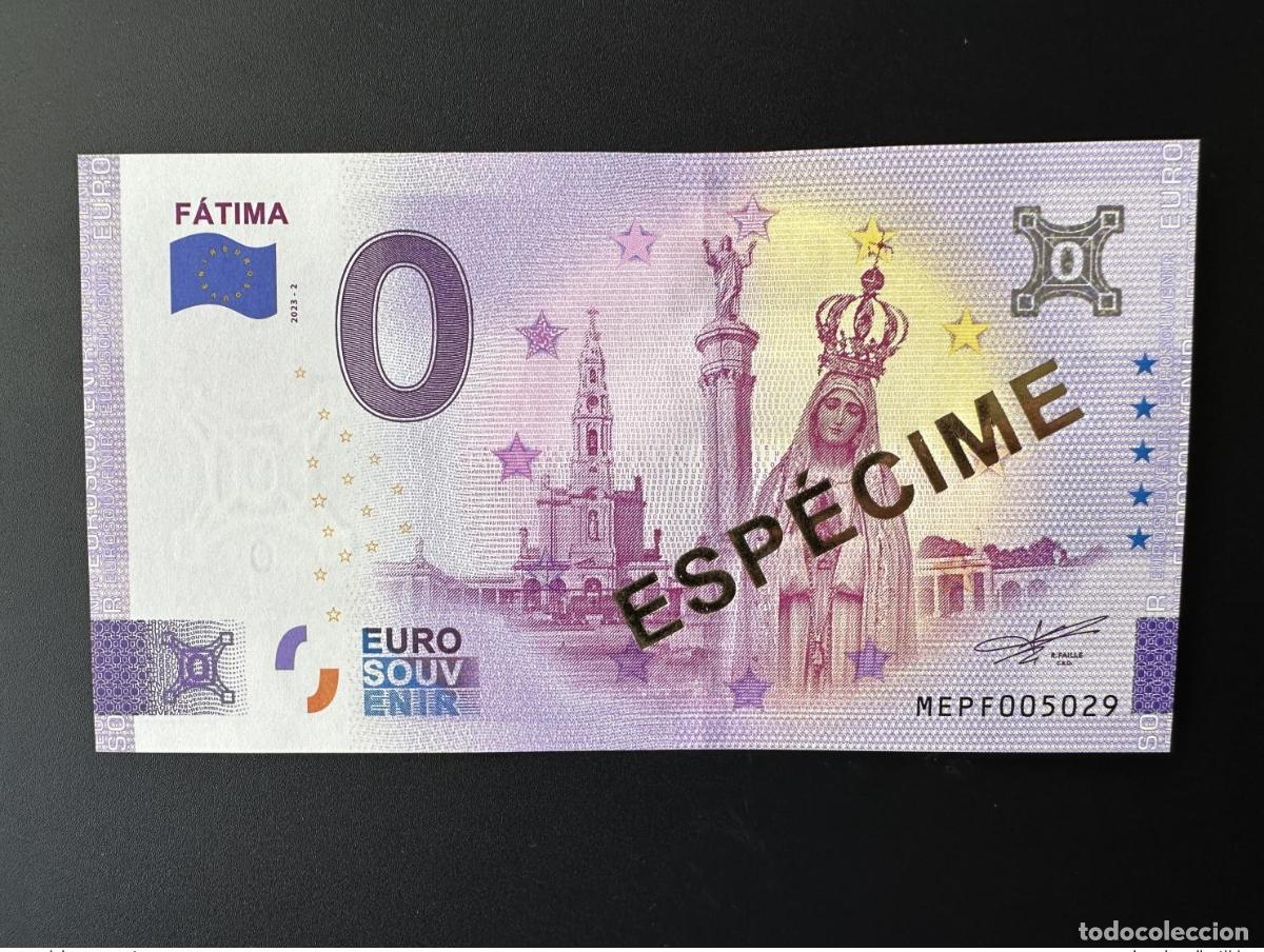 Notas Internacionais: Boleto tur&iacute;stico Souvenir 2023 Portugal F&aacute;tima - ESP&Eacute;CIME (dorado)
