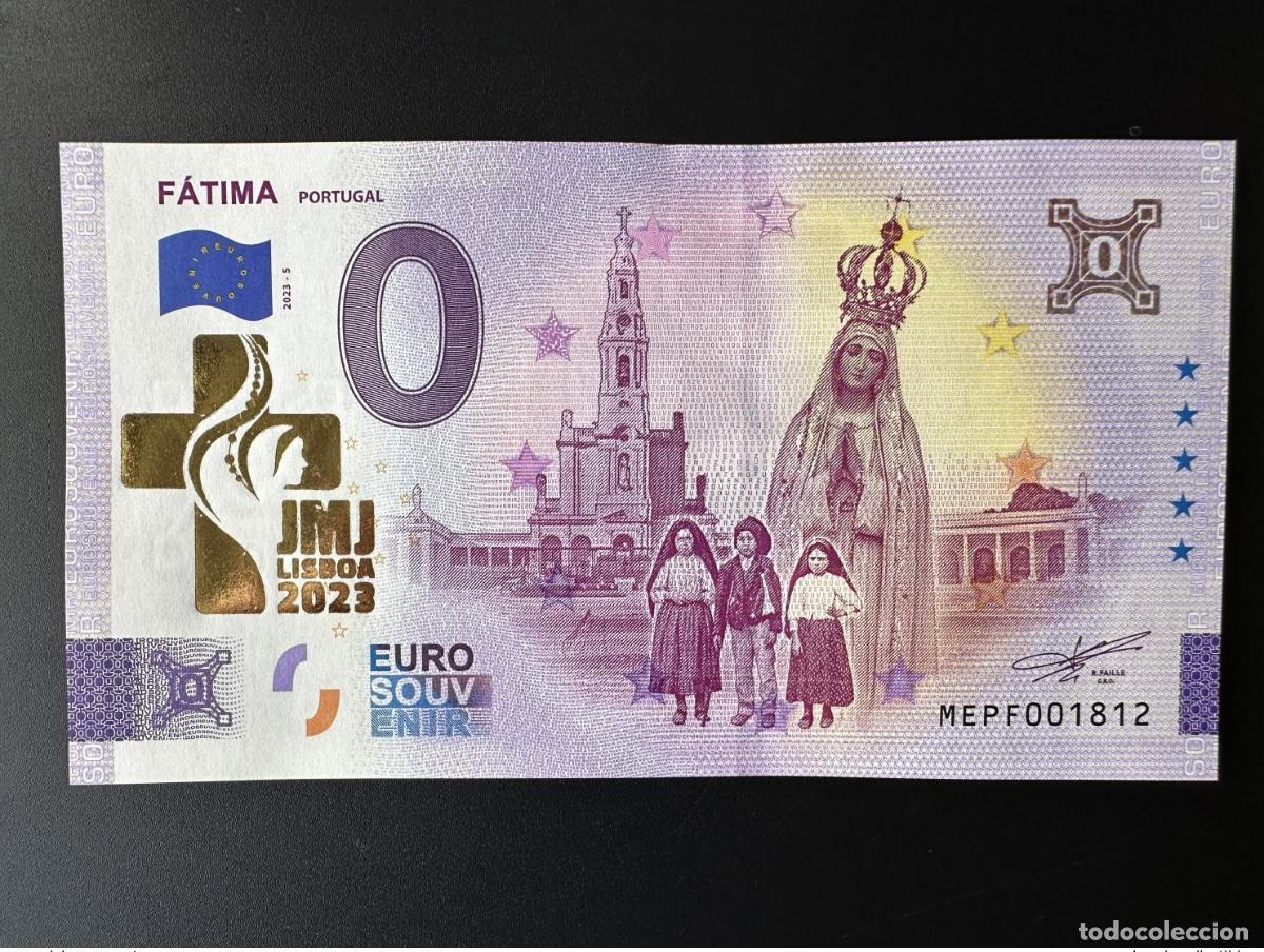 Billetes extranjeros: Boleto tur&iacute;stico Souvenir 2023 Portugal F&aacute;tima Gold &laquo;JMJ LISBOA