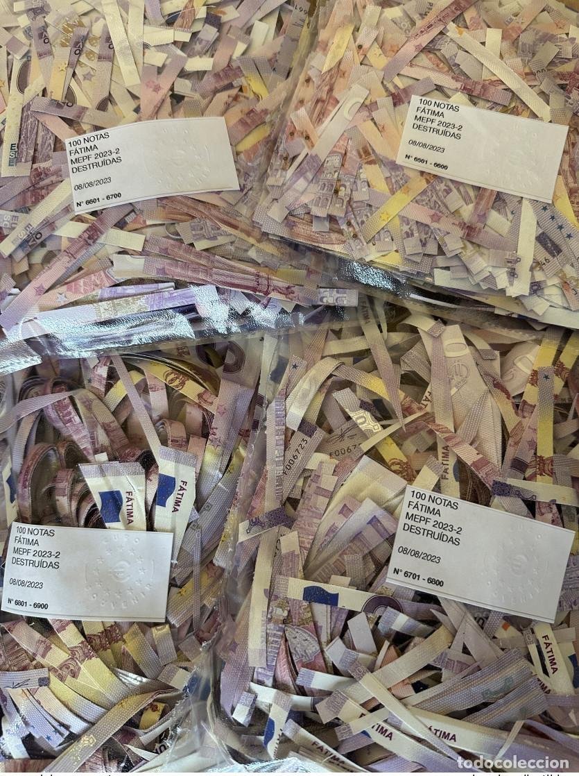 Billetes extranjeros: Boleto tur&iacute;stico de recuerdo Portugal 2023 100 billetes aplastados para F&aacute;tima 2023-2