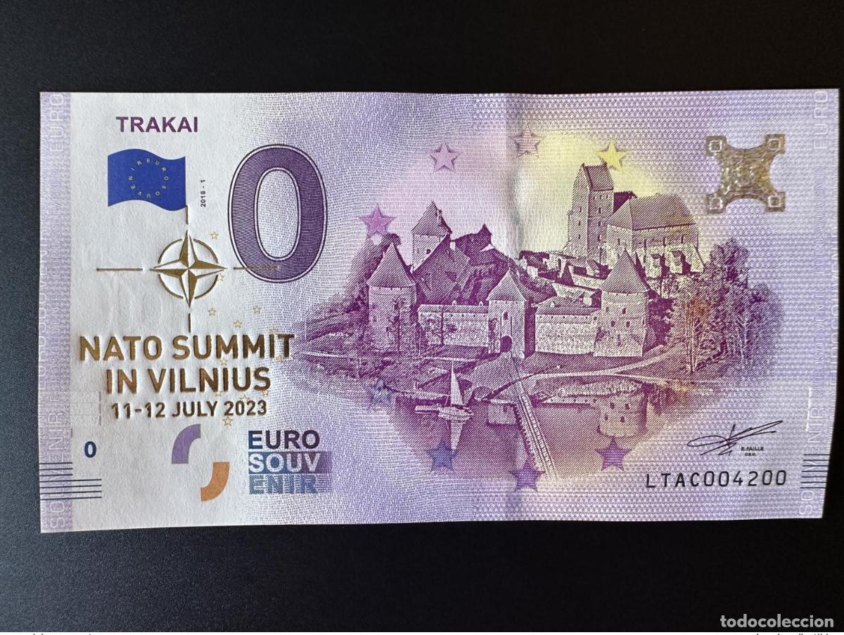 Billetes extranjeros: Billete de recuerdo Trakai Golden 2018 para Lituania cumbre la OTAN del 11 al 12 julio 2023