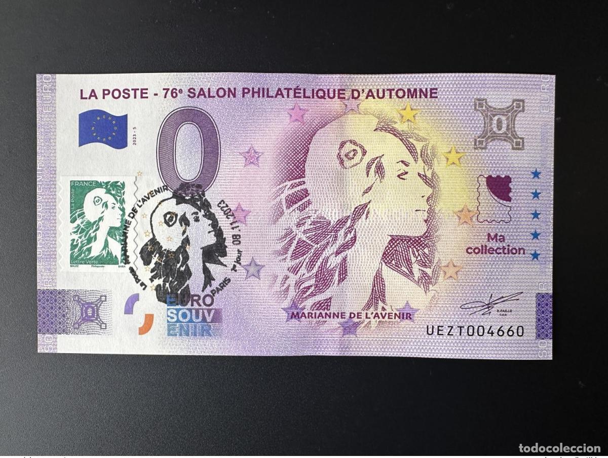 Internationale Banknoten: Billete de recuerdo 2023 primer d&iacute;a la Feria Filat&eacute;lica Oto&ntilde;o Oficina Correos Francia