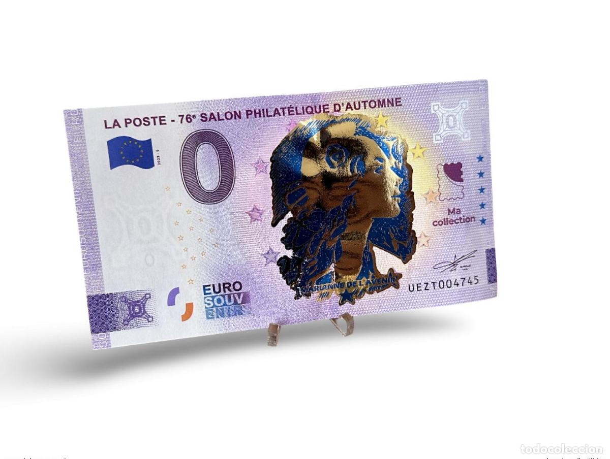 Banconote internazionali: Entrada de recuerdo 2023 France La Poste Salon d'Automne Marianne l'Avenir Gold