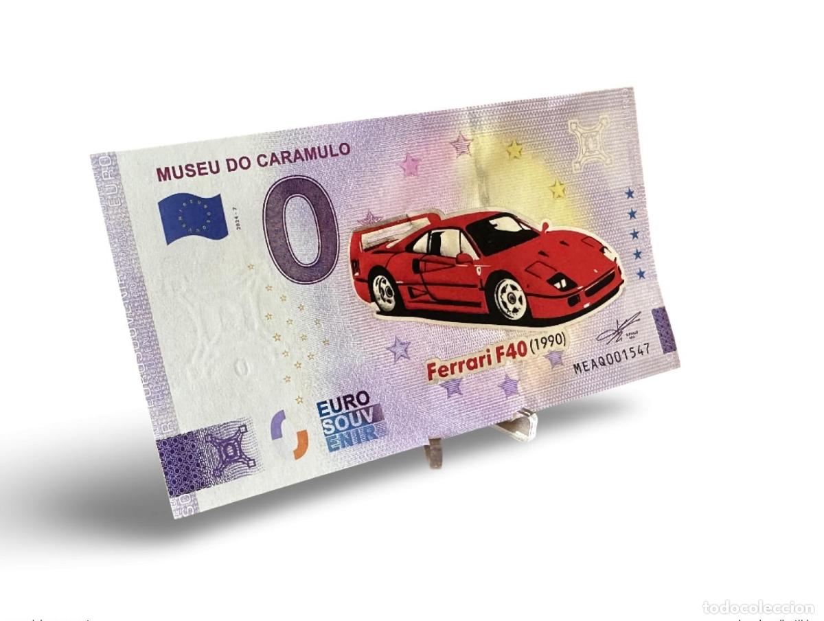 Banconote internazionali: Entrada de recuerdo para el Museo do Caramulo Portugal 2024: Ferrari F40 (1990) dorada