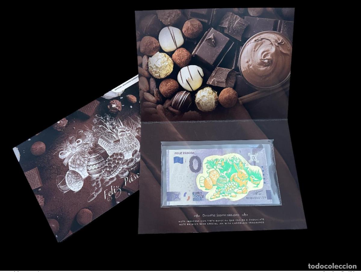 Billetes extranjeros: Entrada de recuerdo 2022 Portugal Enset &laquo;Feliz Pascua&raquo; sabor chocolate dorado (conejo)