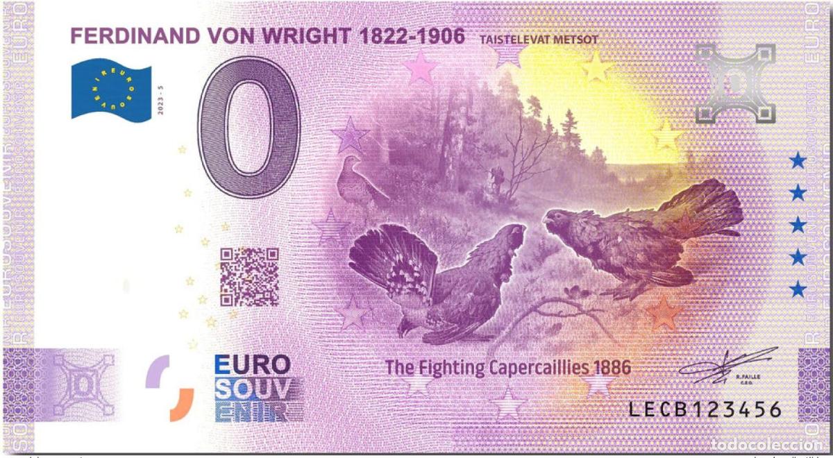 Billetes extranjeros: Boleto tur&iacute;stico de recuerdo 2023 Finlandia Ferdinand Von Wright 1822-1906