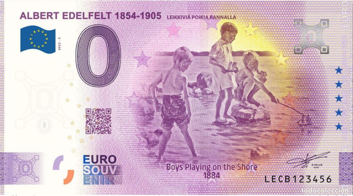 Billetes extranjeros: Billete tur&iacute;stico de recuerdo 2023 Finlandia Albert Edelfelt 1854-1905