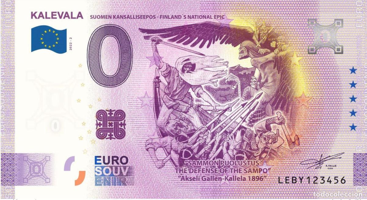 Billetes extranjeros: Boleto tur&iacute;stico de recuerdo para el Kalevala Finlandia 2022