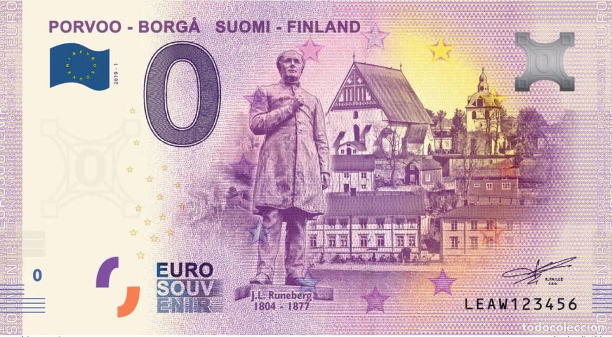 Banconote internazionali: Billete tur&iacute;stico de recuerdo 2019 Finland Porvoo - Borga Suomi Finlandia