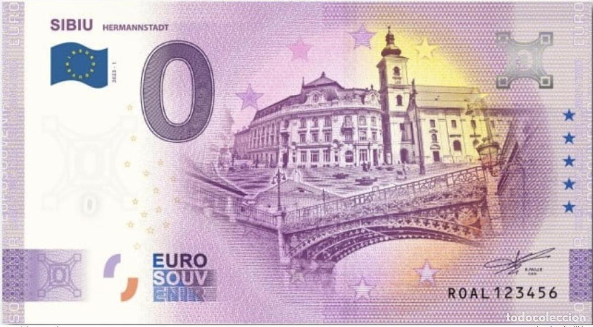 Banconote internazionali: Boleto tur&iacute;stico de recuerdo Sibiu en Rumania 2023
