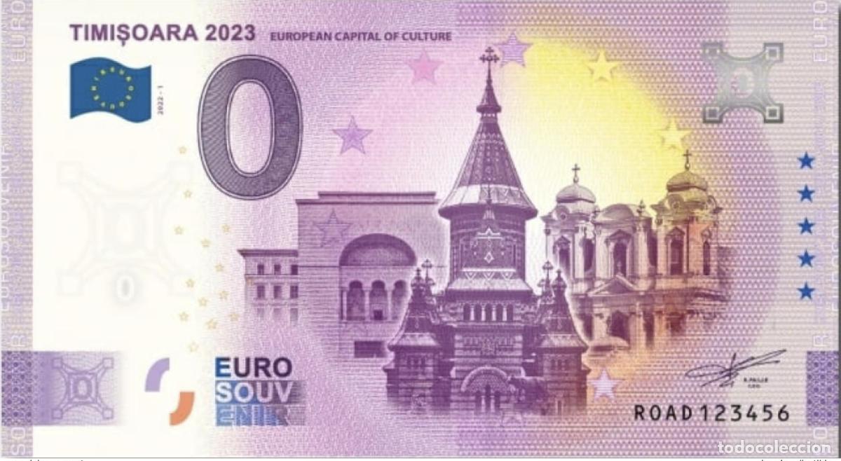 Notas Internacionais: Boleto tur&iacute;stico de recuerdo 2022 Rumania Timisoara 2023
