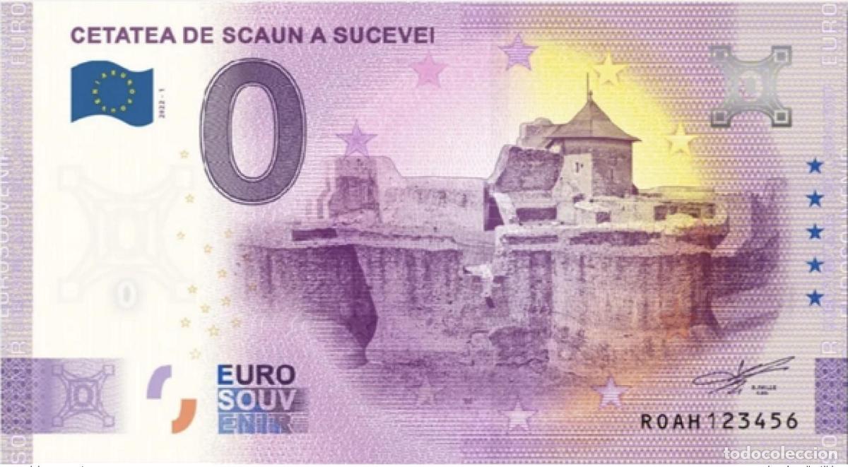 Internationale Banknoten: Billete tur&iacute;stico de recuerdo 2023 Rumania &rarr; Cetatea Scaun a Sucevei