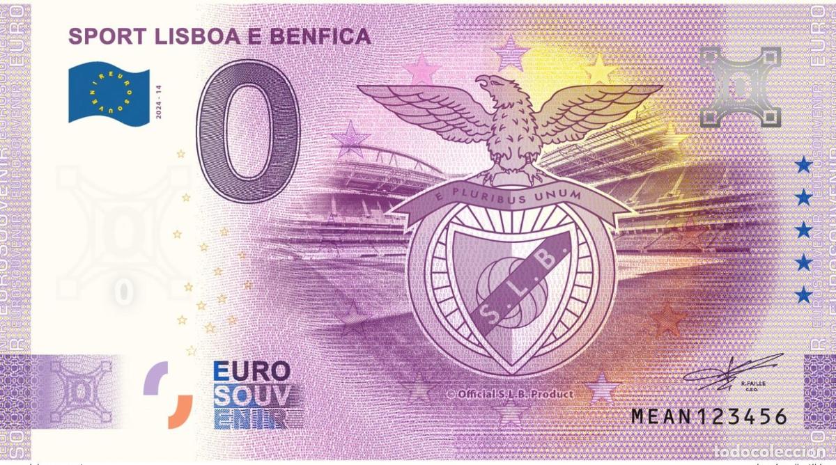 International Banknotes: Boleto tur&iacute;stico Souvenir 2024 Portugal Sport Lisboa e Benfica