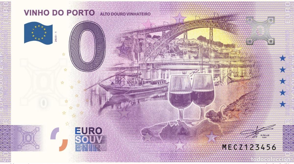 Banconote internazionali: Boleto tur&iacute;stico Souvenir 2023 Portugal Vinho do Porto
