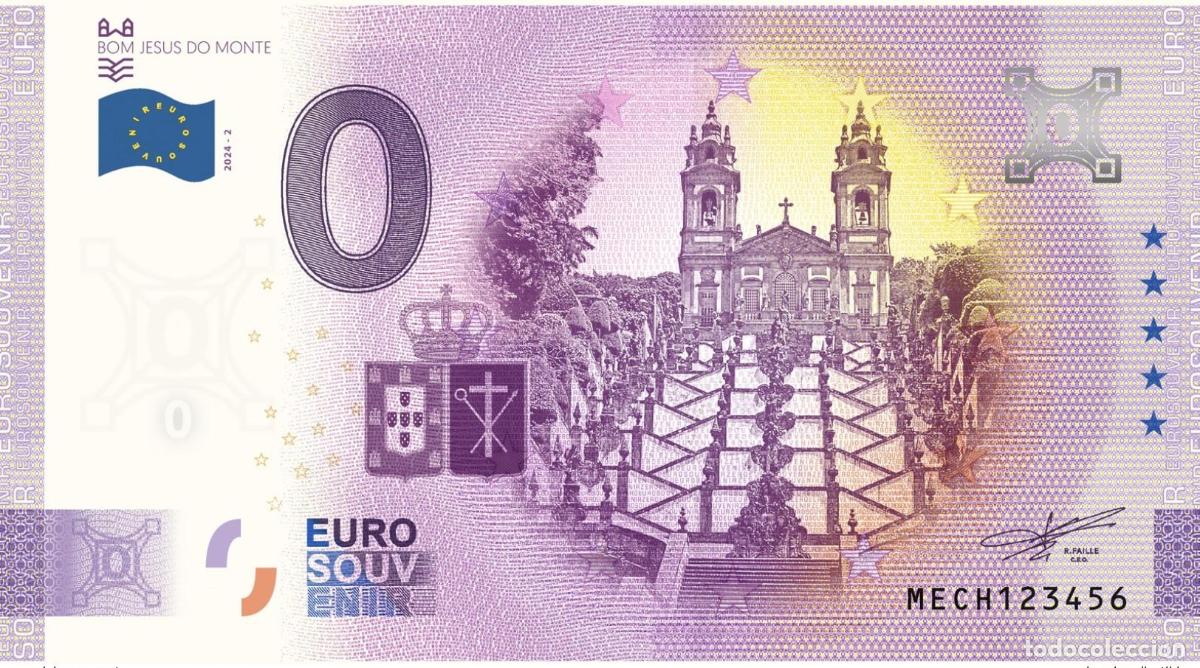 Banconote internazionali: Boleto tur&iacute;stico Souvenir 2024 Portugal Bom Jesus do Monte