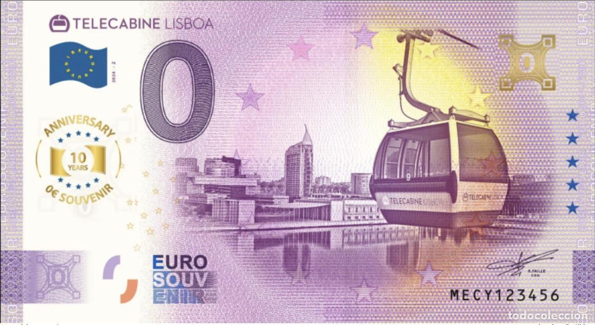 Banconote internazionali: Souvenir 2025 Portugal Telecabine Lisboa - Billete tur&iacute;stico aniversario