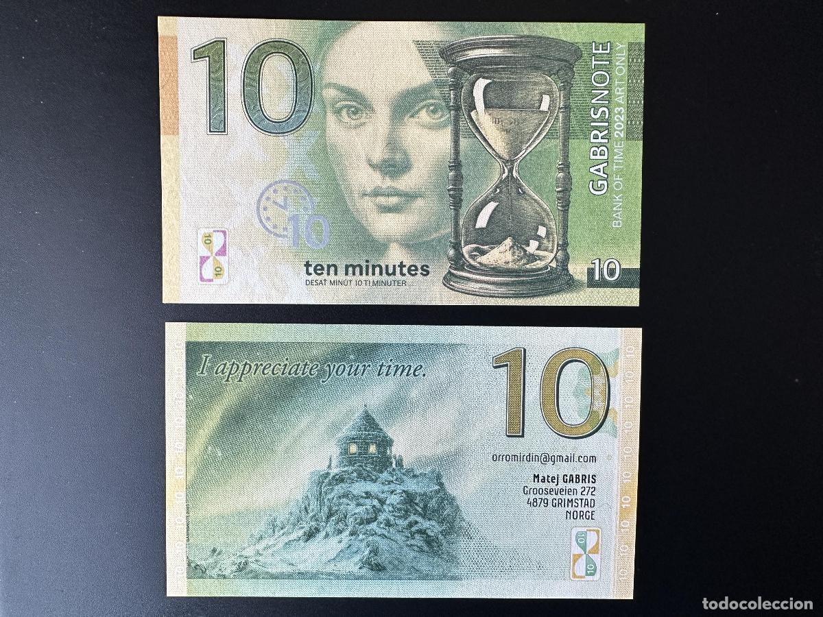 Banconote internazionali: 2023 Matej Gabris 10 diez minutos Agradezco tu tiempo Bank of Art (II)