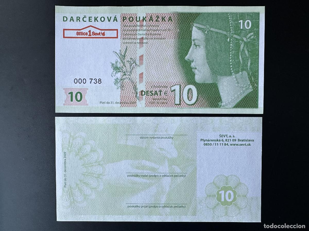 International Banknotes: 2009 Matej Gabris SEVT Darcekova poukazka 10&euro; UNC SPECIMEN ESSAY Edici&oacute;n limitada