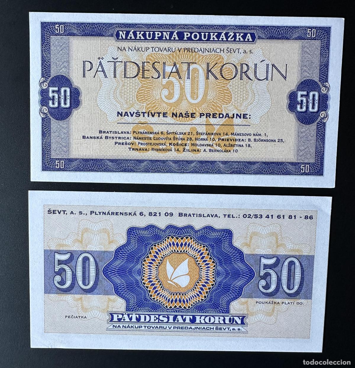 International Banknotes: 2019 Matej Gabris SEVT 50 Darcekova Poukazka UNC SPECIMEN ESSAY Edici&oacute;n limitada