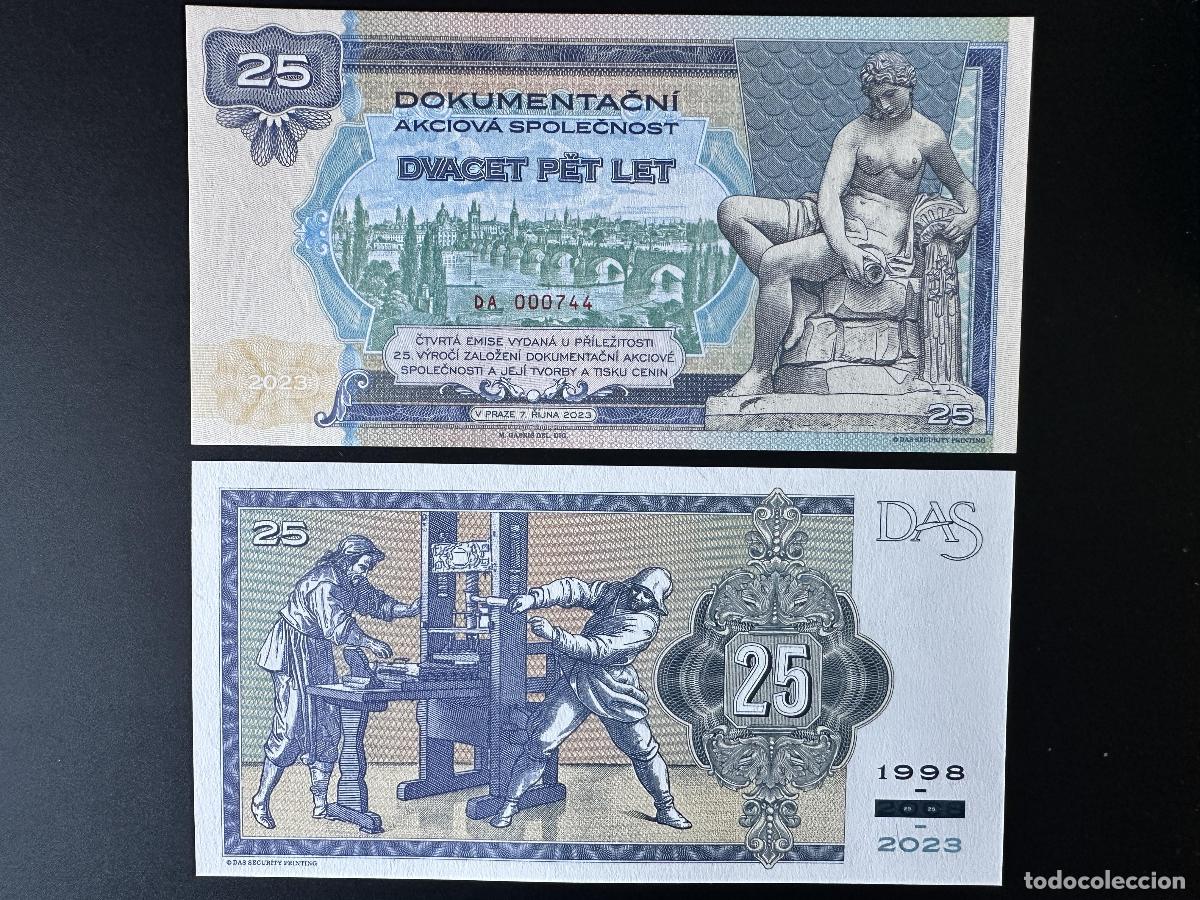 International Banknotes: 2023 Matej Gabris 25 MCP Museum Cennych Paper UNC ENSAYO DE ESP&Eacute;CIMEN