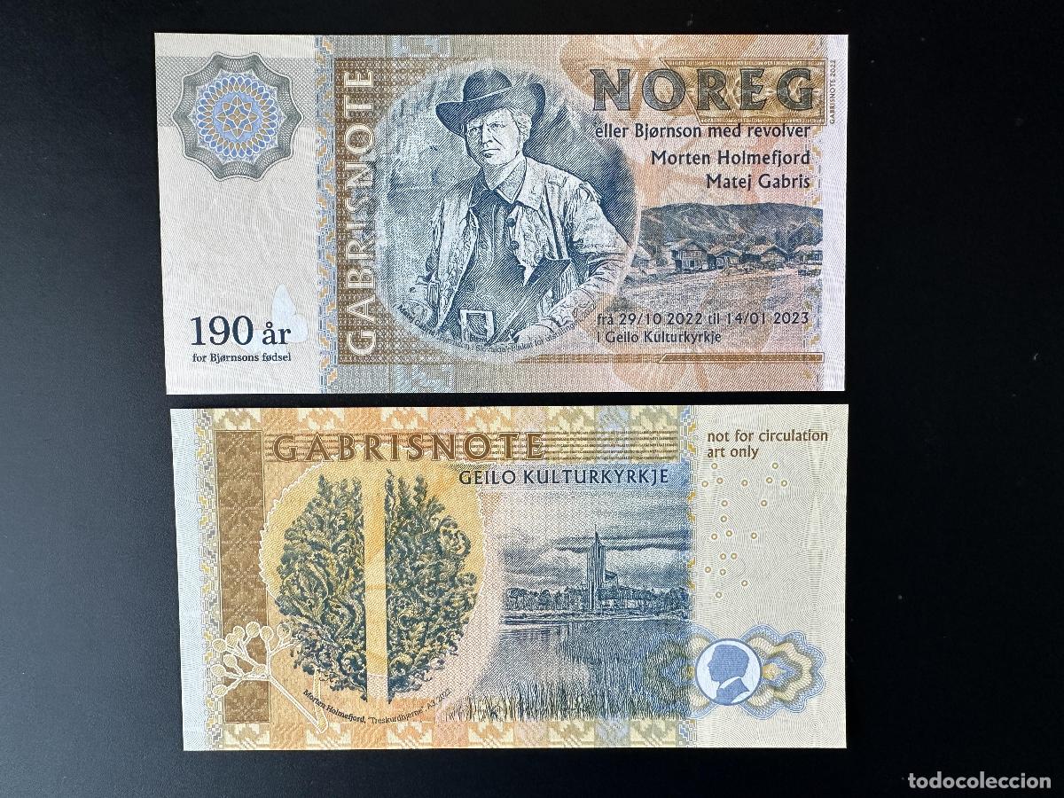 International Banknotes: 2022/2023 Matej Gabris Noruega Norge Bjornson Geilo Kulturkyrkje ENSAYO DE ESP&Eacute;CIMEN