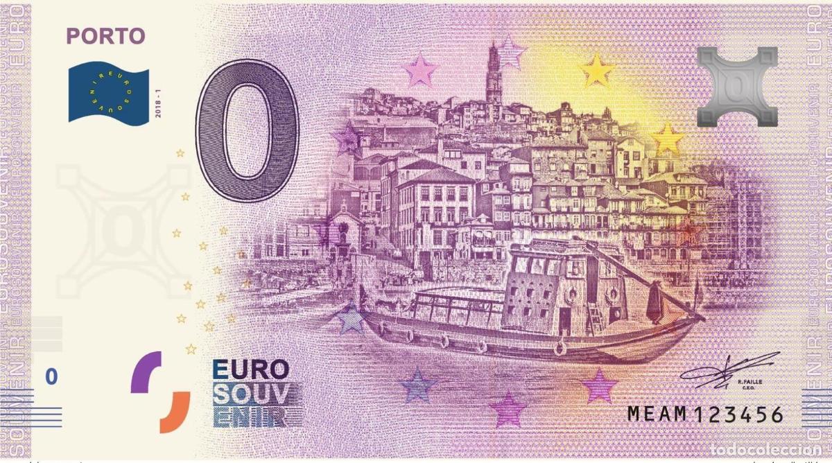 International Banknotes: Boleto tur&iacute;stico de recuerdo 2018 Portugal Oporto