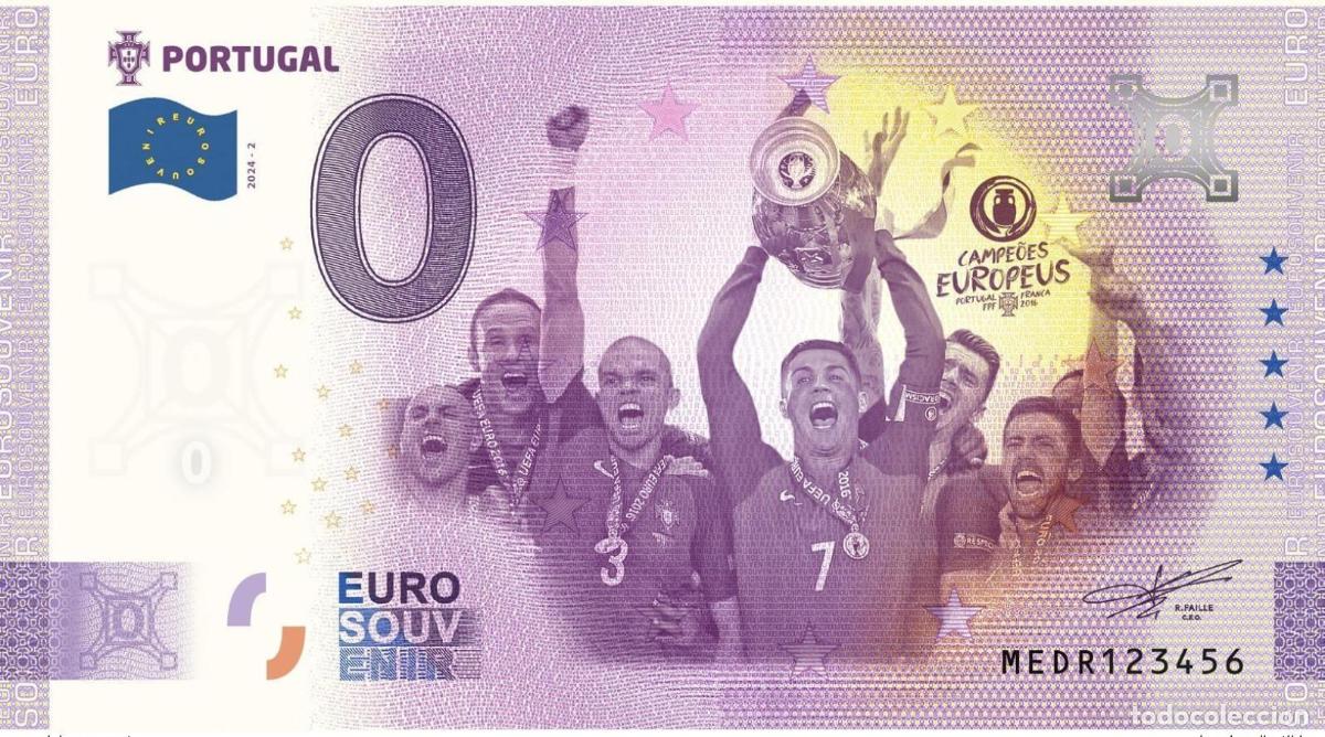 Banconote internazionali: Boleto tur&iacute;stico Souvenir 2025 Portugal FPF - Euro 2016