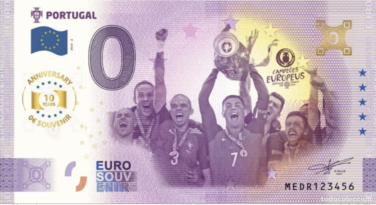 Banconote internazionali: Billete tur&iacute;stico FPF Portugal 2025 - Euro 2016 Aniversario