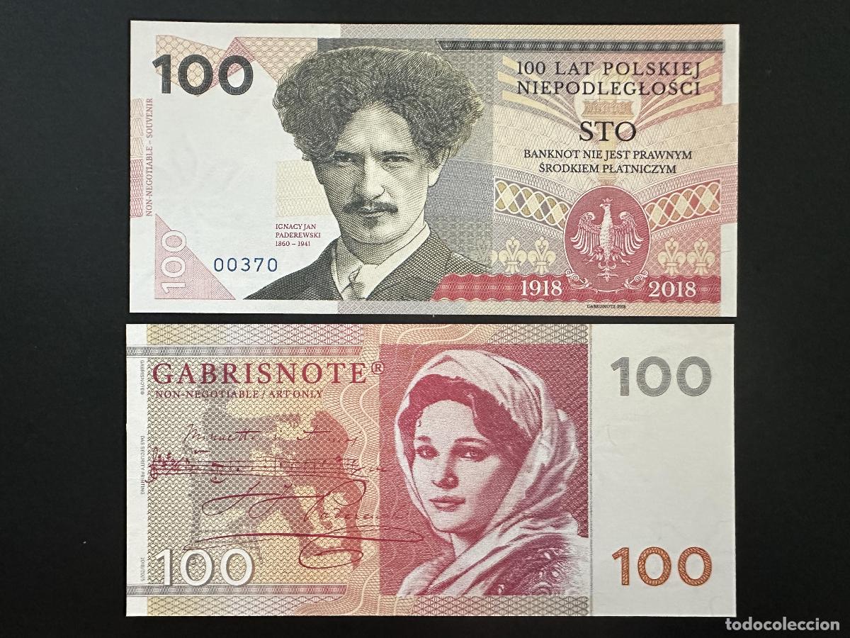 Notas Internacionais: 2018/2025 Matej Gabris Gabrisnote 100 Rokov Ignacy Jan Paderewski ESP&Eacute;CIMEN UNC