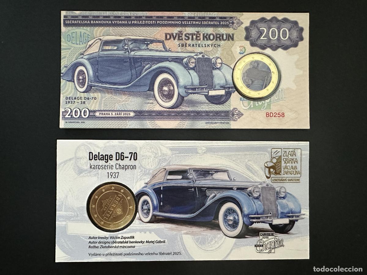 Notas Internacionais: Medalla en bl&iacute;ster de Matej Gabris 2025 200 Korun Zapadlik Sberatel Delage D6-70
