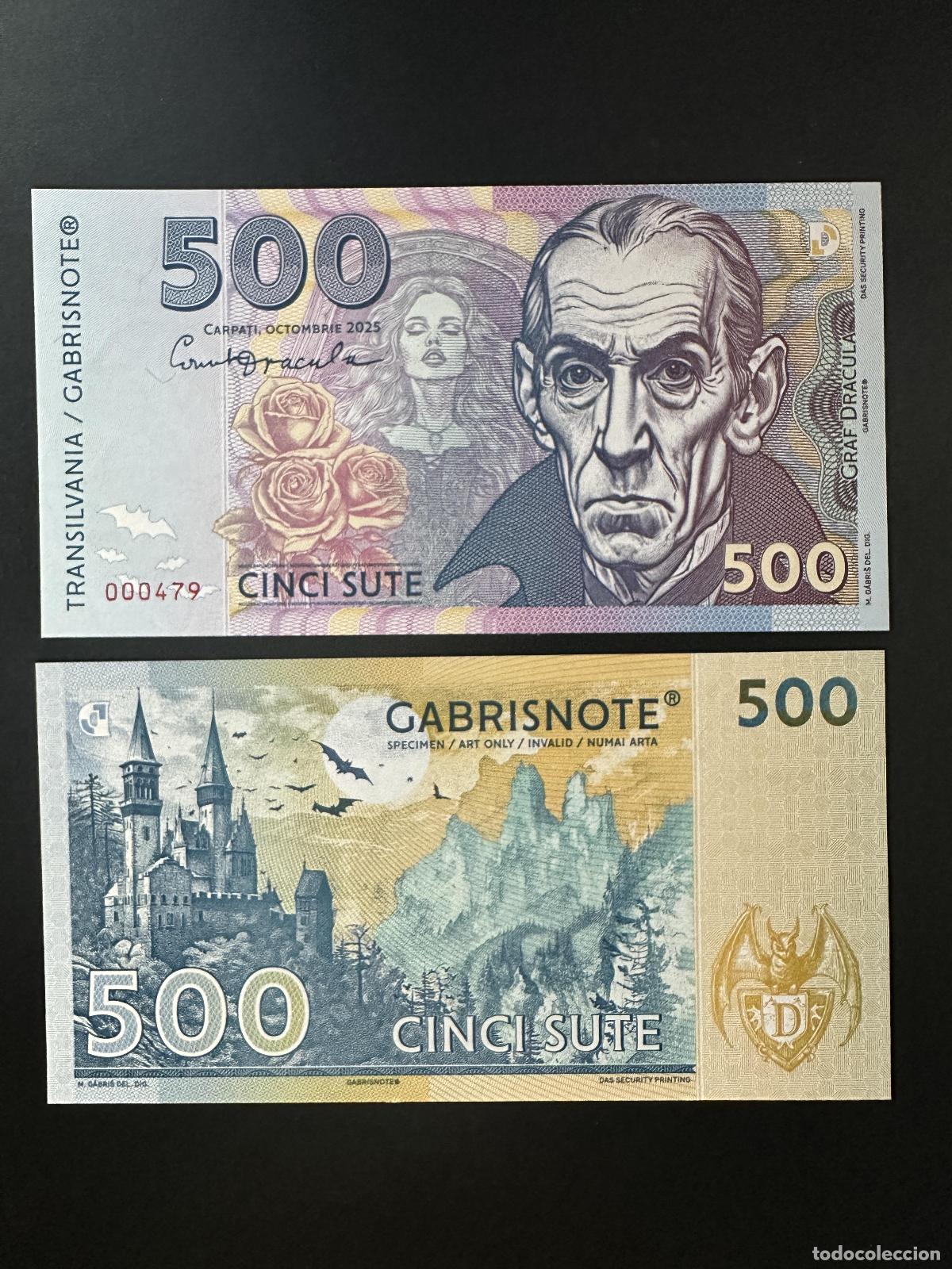 Notas Internacionais: 2025 Matej Gabris Gabrisnote 500 Suite Dracula Castle UNC ENSAYO DE ESP&Eacute;CIMEN
