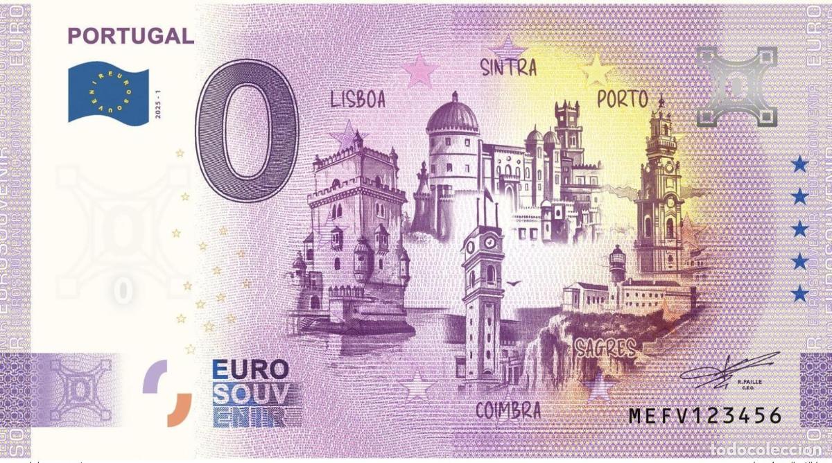 Notas Internacionais: Boleto tur&iacute;stico Souvenir 2025 Portugal