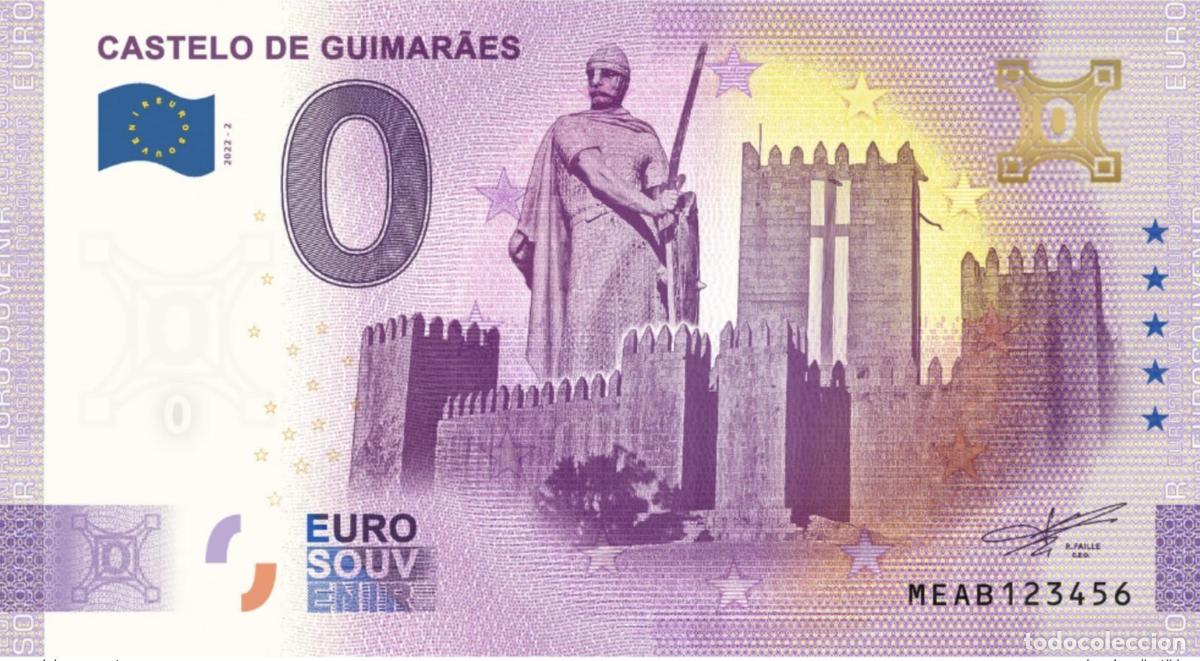 Notas Internacionais: Billete Souvenir 2026 Portugal Castelo de Guimar&atilde;es (holograma dorado)