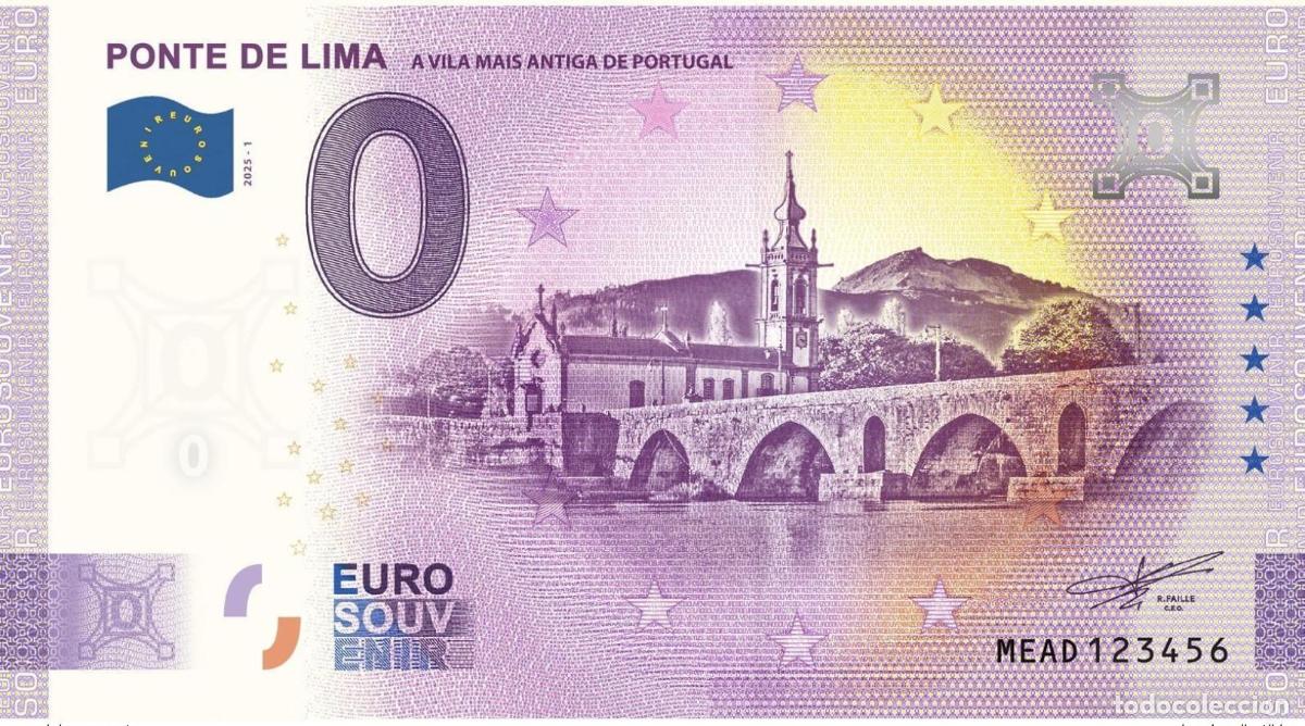 Internationale Banknoten: Boleto tur&iacute;stico 2026 Portugal Ponte de Lima - Una villa pero antigua