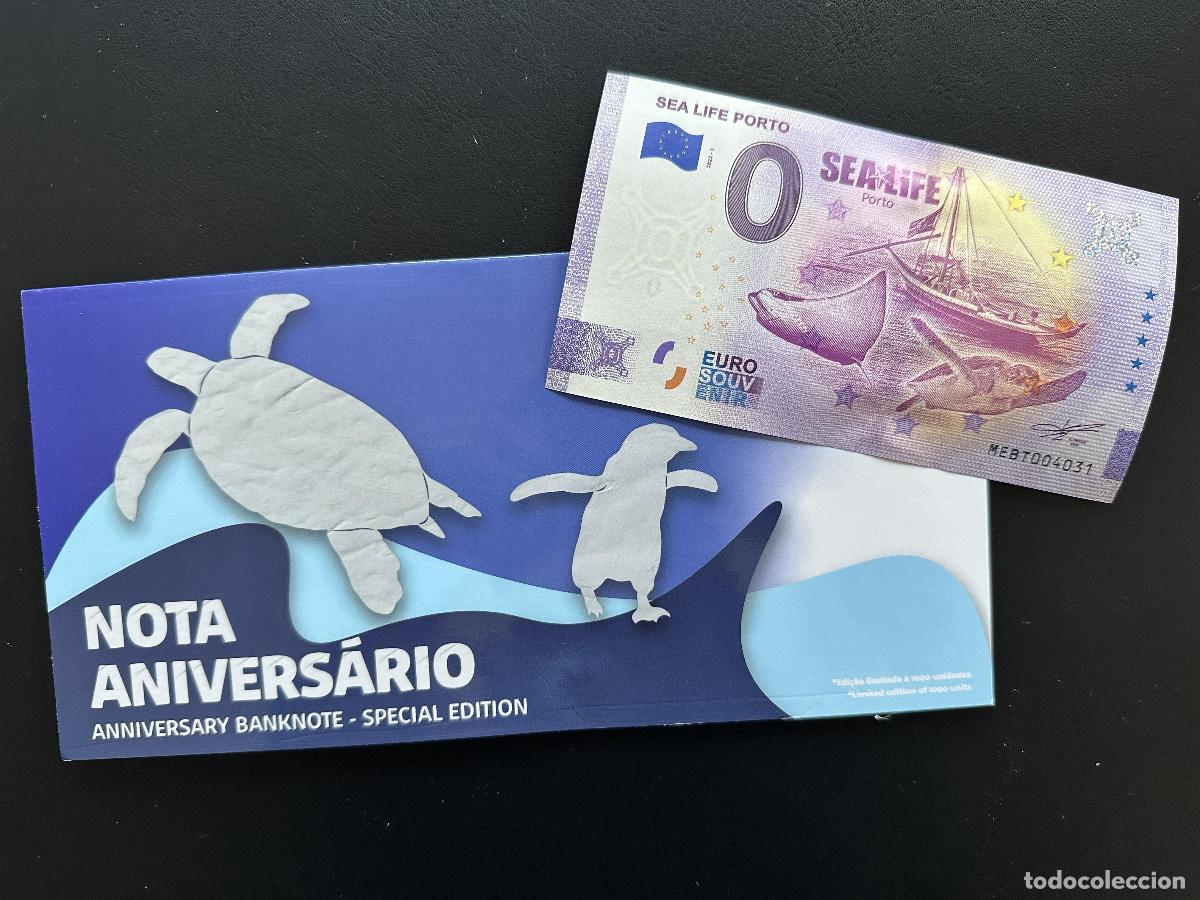 Internationale Banknoten: Billete Tur&iacute;stico Souvenir 2022 Sea Life Porto Aniversario Carpeta