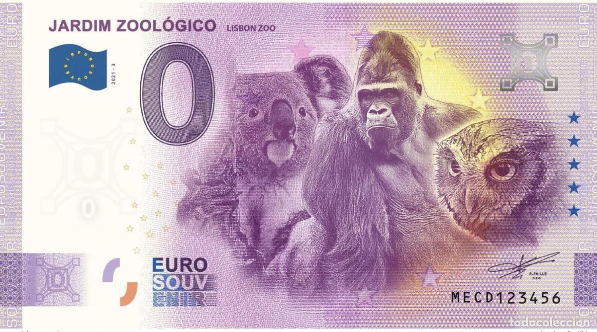Billetes extranjeros: Billete tur&iacute;stico Souvenir 2026 Portugal Jardim Zool&oacute;gico
