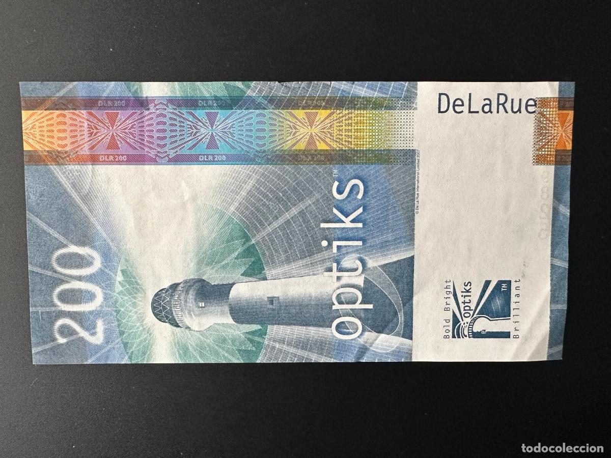 Billetes extranjeros: TDLR-431f Billete Prueba De La Rue 200 Optiks 2007 Lighthouse Joseph Swan